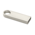 Mini memoria USB in zinco su misura con asola per appendere color argento