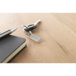Mini memoria USB in zinco su misura con asola per appendere color argento