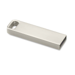 Memoria USB piccola in zinco su misura con dettaglio rettangolare color argento