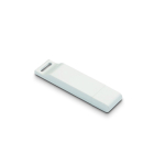 Memoria USB piatta su misura con cappuccio protettivo abbinato color bianco