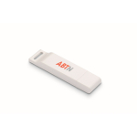 Memoria USB piatta su misura con cappuccio protettivo abbinato color bianco