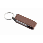 Memoria USB su misura con custodia in pelle e chiusura magnetica color marrone
