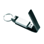 Memoria USB su misura con custodia in pelle e chiusura magnetica color nero quinta vista