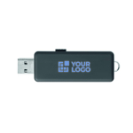 Memoria USB su misura con scocca per personalizzazione luminosa color blu settima vista