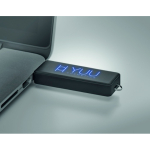 Memoria USB su misura con scocca per personalizzazione luminosa color blu