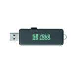 Memoria USB su misura con scocca per personalizzazione luminosa color verde settima vista