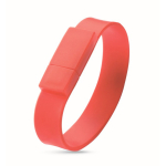 Braccialetto USB compatto in silicone su misura da personalizzare color rosso