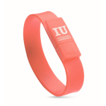 Braccialetto USB compatto in silicone su misura da personalizzare color rosso