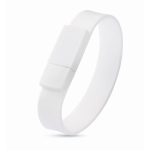 Braccialetto USB compatto in silicone su misura da personalizzare color bianco