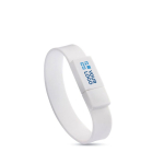 Braccialetto USB compatto in silicone su misura da personalizzare color bianco vista area di stampa