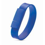 Braccialetto USB compatto in silicone su misura da personalizzare color blu elettrico