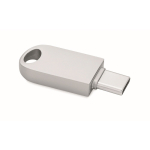 Memoria USB tipo C su misura in zinco di piccole dimensioni color argento