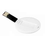 Memoria USB su misura di forma rotonda per personalizzazione al 100% color bianco quinta vista