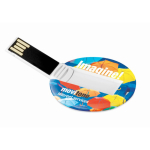 Memoria USB su misura di forma rotonda per personalizzazione al 100% color bianco