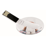 Memoria USB su misura di forma rotonda per personalizzazione al 100% color bianco