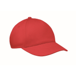 Cappellino per bambini in cotone a 5 pannelli 180 g/m² color rosso