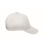 Cappellino per bambini in cotone a 5 pannelli 180 g/m² color bianco quinta vista
