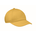 Cappellino per bambini in cotone a 5 pannelli 180 g/m² color giallo