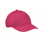 Cappellino per bambini in cotone a 5 pannelli 180 g/m² color fucsia