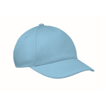 Cappellino per bambini in cotone a 5 pannelli 180 g/m² color azzurro