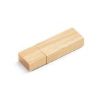 USB in bambù con cappuccio di chiusura e scatola in carta kraft color naturale
