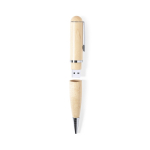 Penna ecologica USB in legno, rotante e con inchiostro blu color legno quarta vista