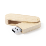USB in legno in formato rotante con scocca protettiva color legno seconda vista