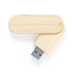 USB in legno in formato rotante con scocca protettiva color legno quarta vista