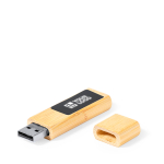 USB in bambù con chiusura magnetica e area di stampa retroilluminata vista area di stampa