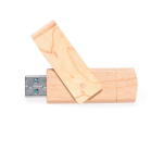 USB in legno chiaro con clip rotante e doppia connessione  tipo C color legno terza vista