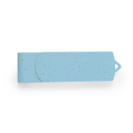 USB in paglia di frumento in vari colori con clip rotante abbinata color blu prima vista