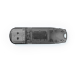 Memoria USB in resistente ABS traslucido con cappuccio di chiusura color nero prima vista