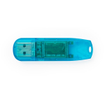 Memoria USB in resistente ABS traslucido con cappuccio di chiusura color blu prima vista