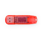 Memoria USB in resistente ABS traslucido con cappuccio di chiusura color rosso prima vista