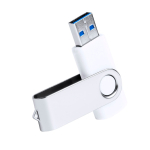 USB con clip metallica in formato rotante e corpo bianco color bianco prima vista
