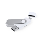 Memoria USB con clip metallica e doppia connessione tipo C e USB seconda vista