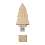 Memoria USB in legno con design in pino e chiusura a cappuccio color naturale prima vista