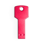 Memoria USB in colori alluminio brillante a forma di chiave color rosso settima vista