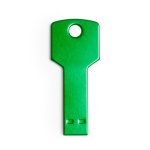 Memoria USB in colori alluminio brillante a forma di chiave color verde quarta vista