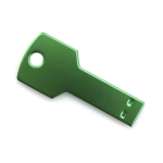 Memoria USB in colori alluminio brillante a forma di chiave color verde prima vista