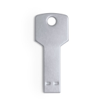 Memoria USB in colori alluminio brillante a forma di chiave color argento prima vista