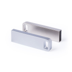 Memoria USB in metallo dal design minimalista ideale per portachiavi color argento quarta vista