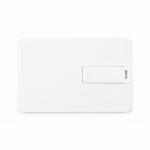Tessera USB dal design ultrapiatto con meccanismo pieghevole color bianco seconda vista