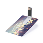 Tessera USB dal design ultrapiatto con meccanismo pieghevole color bianco terza vista