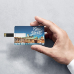 Tessera USB dal design ultrapiatto con meccanismo pieghevole color bianco