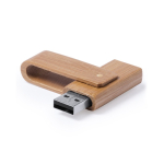 USB in legno di bambù con meccanismo rotante protettivo color marrone prima vista