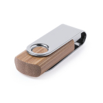 Memoria USB in legno di bambù con clip metallica rotante color marrone scuro terza vista