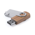 Memoria USB in legno di bambù con clip metallica rotante color marrone scuro quarta vista
