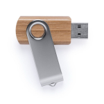 Memoria USB in legno di bambù con clip metallica rotante color marrone scuro quinta vista