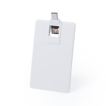 Tessera USB doppia con USB e tipo C e design ultrapiatto pieghevole color bianco seconda vista